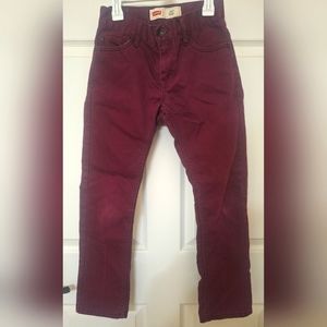 Boys Levi's 511 Slim maroon denim jeans